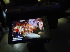 Atmospheric lighting in the event hall of the Bilstein Cave