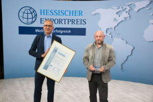 Award presentation for Cave Lighting at the Hessian Export Award 2023