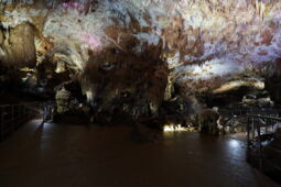 Water reflections and LED lighting in the Prometheus Cave