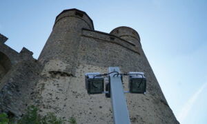 Tower illumination of Greifenstein Castle using LED floodlights
