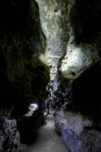 Passage with modern LED lighting in the Klutert Cave