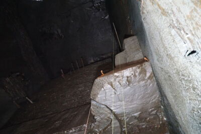 LED installation in the Luxembourg slate mine for tunnel illumination