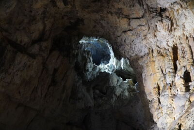 LED light installation emphasizing natural rock formations – part of the modernization project in Slovakia