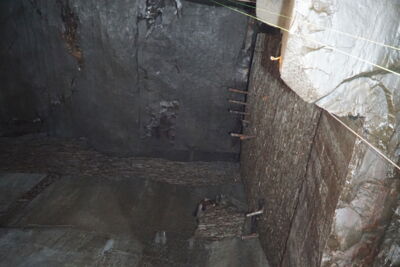 Technical unit with LED lighting in the Luxembourg slate mine