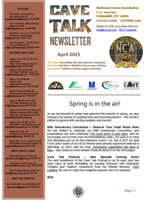 Cave Talk Newsletter