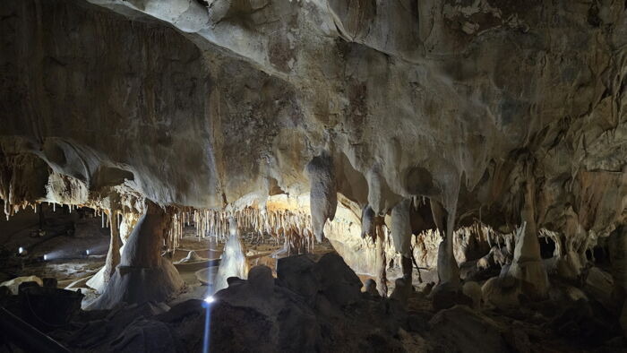 Grottes de Thouzon mpressive stalactite cave near Le Thor in the Vaucluse department France